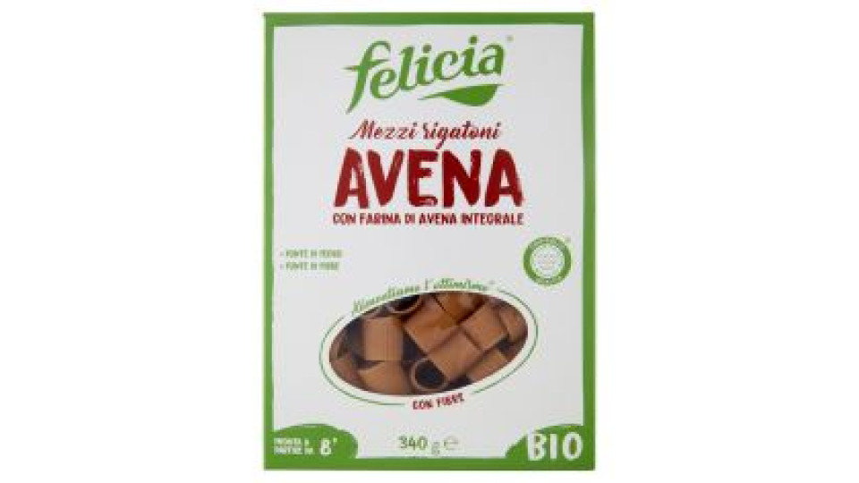 Felicia Mezzi Rigatoni Avena Con Farina Di Avena Integrale Bio 340 G