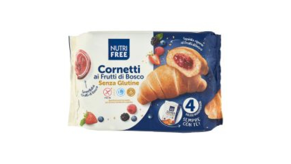 Nutrifree Cornetti Ai Frutti Di Bosco Senza Glutine 4 Monoporzioni 240 G
