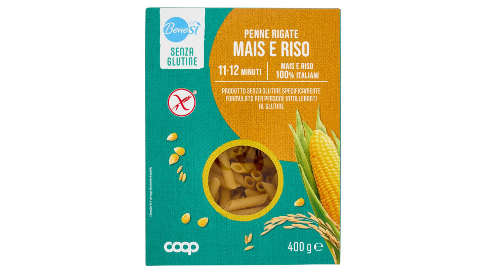 Penne Rigate Mais E Riso Senza Glutine 400 G