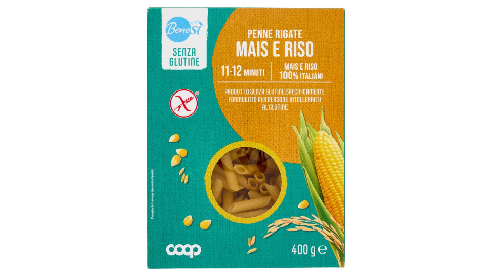 Penne Rigate Mais E Riso Senza Glutine 400 G