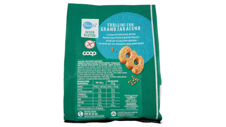 Frollini Con Grano Saraceno Senza Glutine 250 G