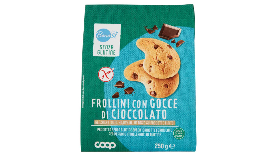 Frollini Con Gocce Di Cioccolato Senza Glutine 250 G
