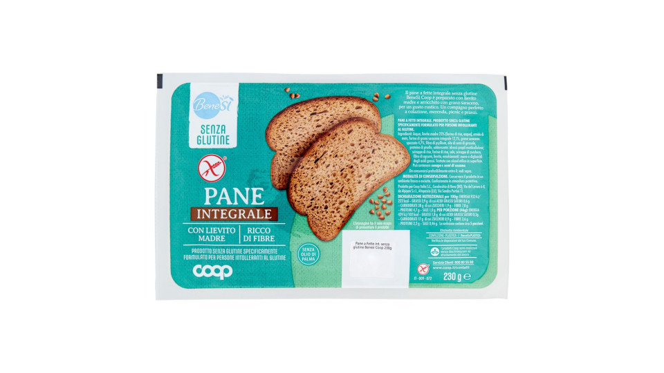 Pane Integrale Senza Glutine 230 G