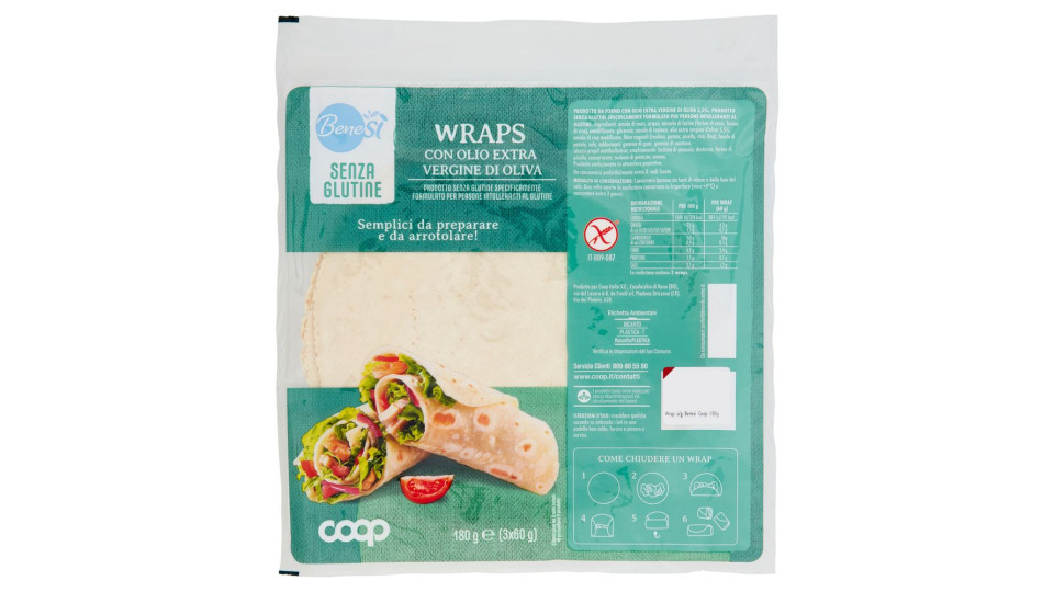 Wraps Con Olio Extra Vergine Di Oliva Senza Glutine 3 X 60 G