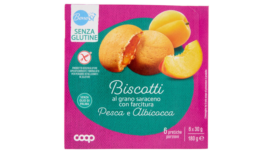 Biscotti Al Grano Saraceno Con Farcitura Pesca E Albicocca 6 X 30 G