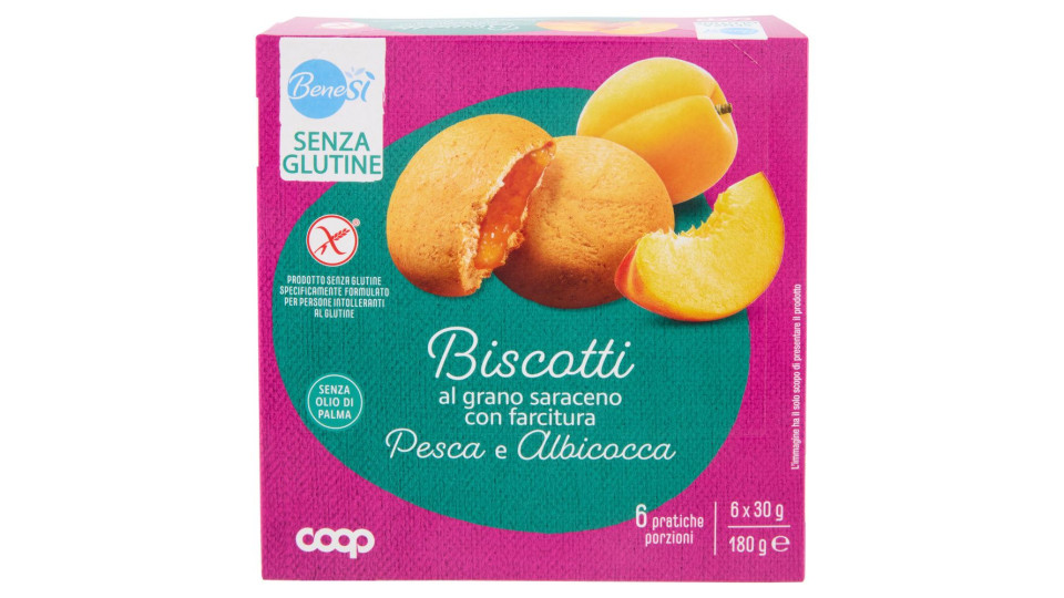 Biscotti Al Grano Saraceno Con Farcitura Pesca E Albicocca 6 X 30 G