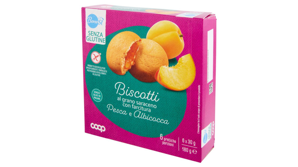 Biscotti Al Grano Saraceno Con Farcitura Pesca E Albicocca 6 X 30 G
