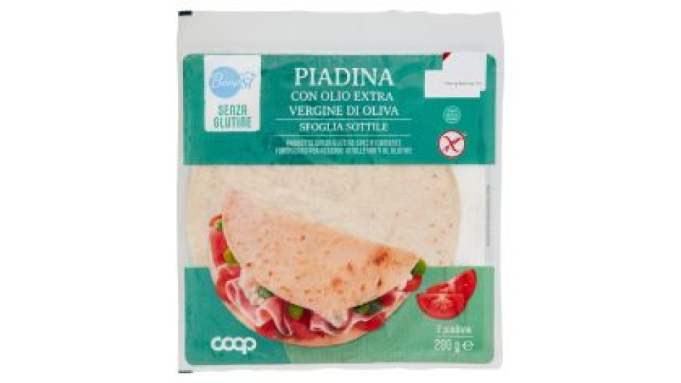 Piadina Con Olio Extra Vergine Di Oliva Sfoglia Sottile Senza Glutine 2 X 100 G