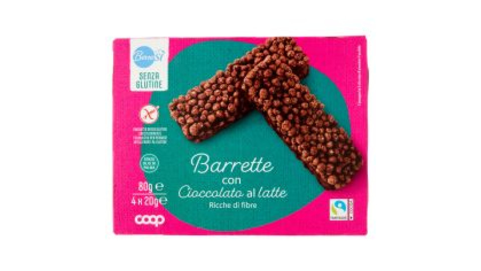 Barrette Con Cioccolato Al Latte Senza Glutine 4 X 20 G