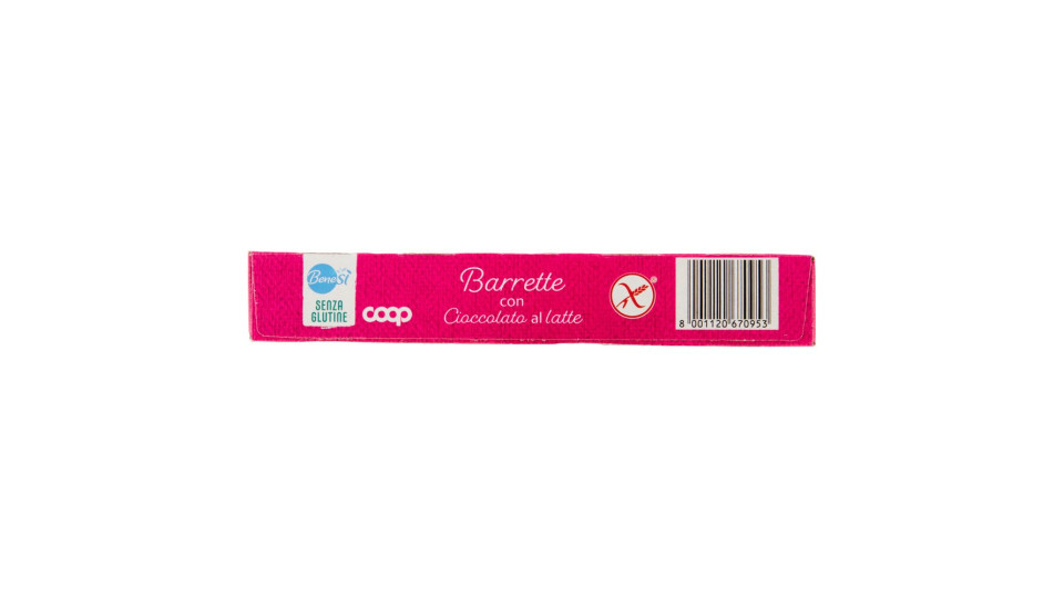 Barrette Con Cioccolato Al Latte Senza Glutine 4 X 20 G