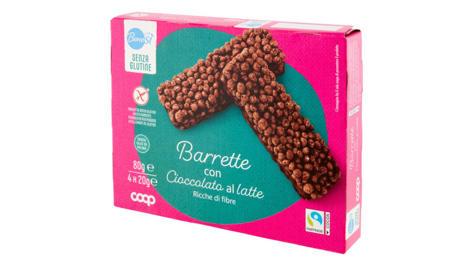 Barrette Con Cioccolato Al Latte Senza Glutine 4 X 20 G