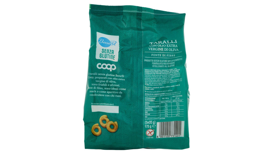 Taralli Con Olio Extra Vergine Di Oliva Senza Glutine 5 X 35 G