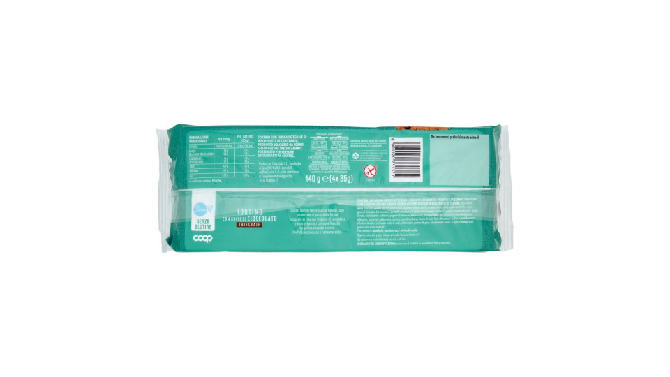 Tortino Con Gocce Di Cioccolato Integrale Senza Glutine 4 X 35 G