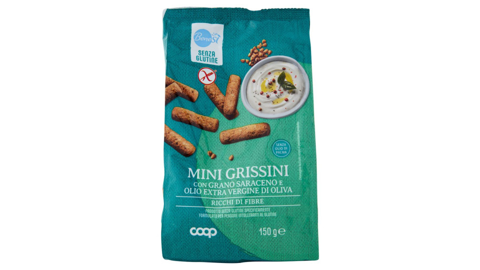 Mini Grissini Con Grano Saraceno E Olio Extra Vergine Di Oliva Senza Glutine 150 G