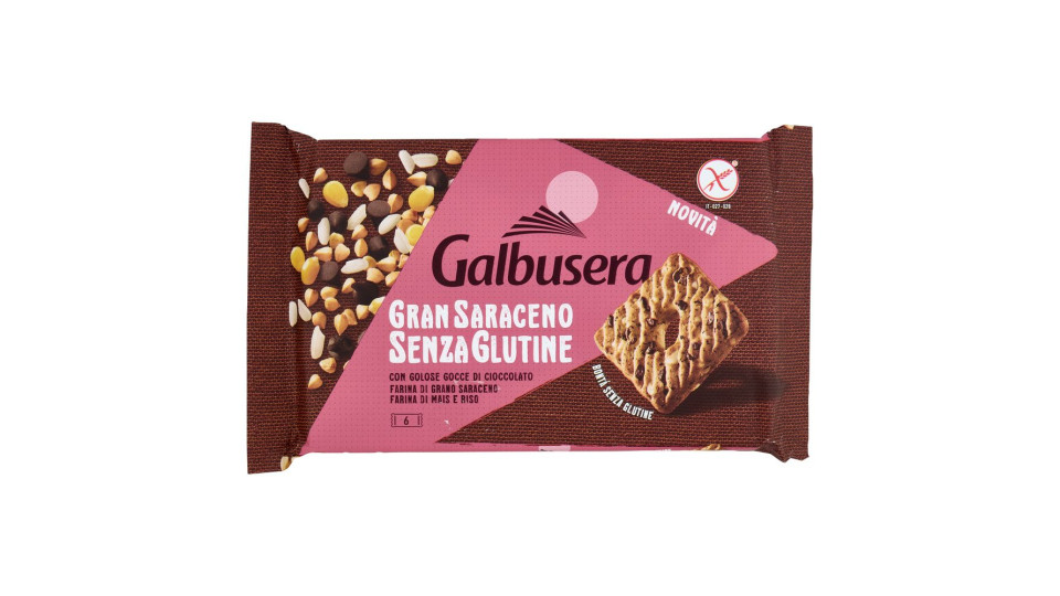 Galbusera Gran Saraceno Senza Glutine Con Golose Gocce Di Cioccolato 260 G (6 Monoporzioni)