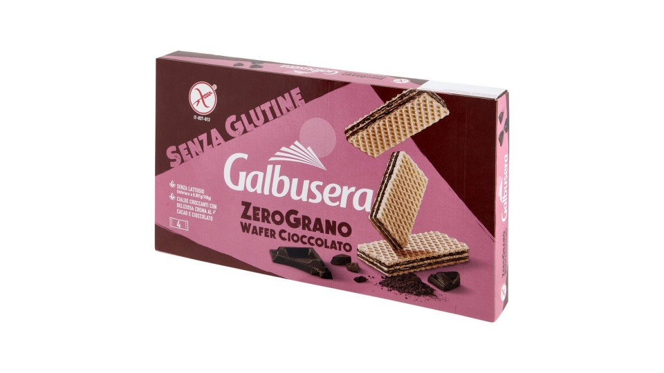 Galbusera Zerograno Wafer Cioccolato Senza Glutine 4 X 45 G