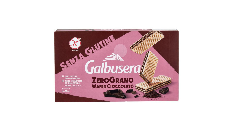 Galbusera Zerograno Wafer Cioccolato Senza Glutine 4 X 45 G
