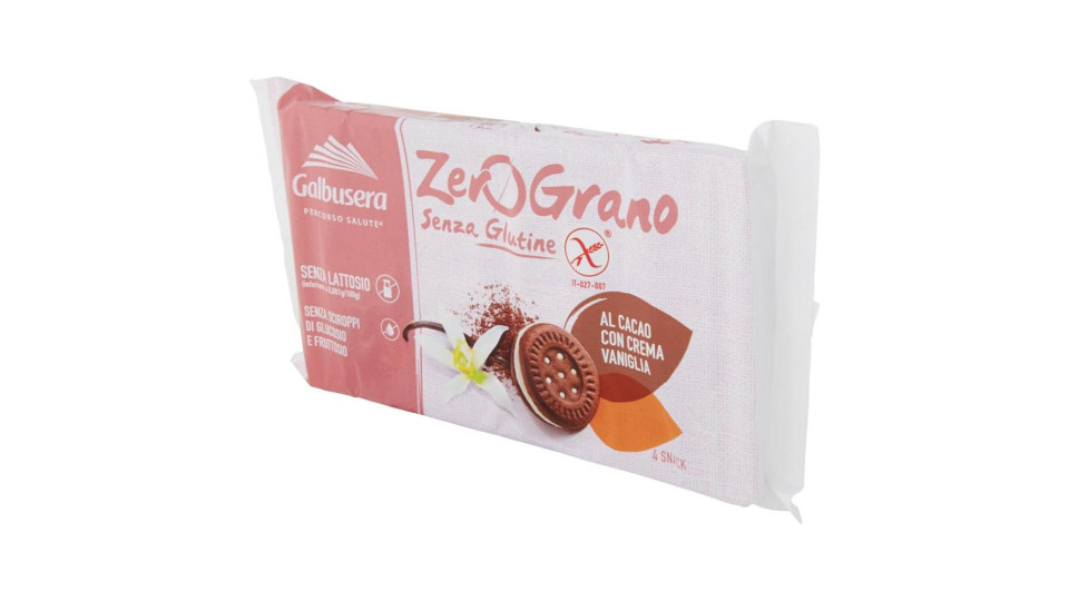 Galbusera Zerograno Cacao E Vaniglia Senza Glutine 4 X 40 G