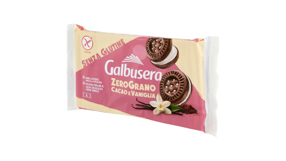 Galbusera Zerograno Cacao E Vaniglia Senza Glutine 4 X 40 G
