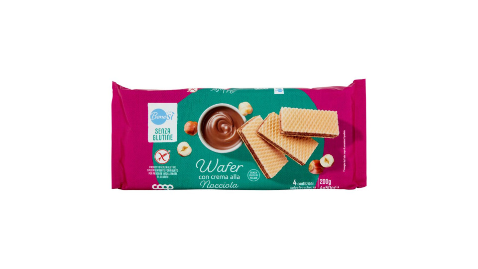Wafer Con Crema Alla Nocciola Senza Glutine 4 X 50 G