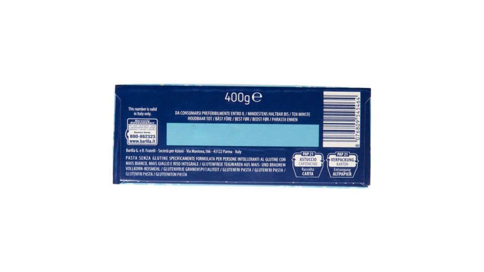 Barilla Pasta Fusilli Senza Glutine 400 G