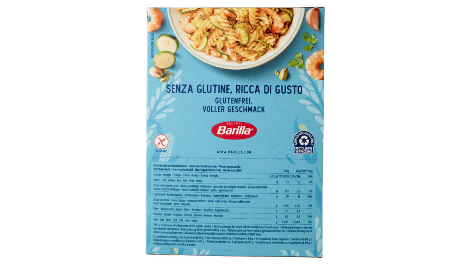 Barilla Pasta Fusilli Senza Glutine 400 G