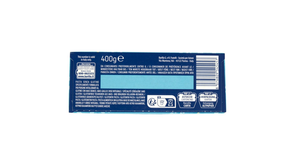Barilla Pasta Penne Rigate Senza Glutine 400 G