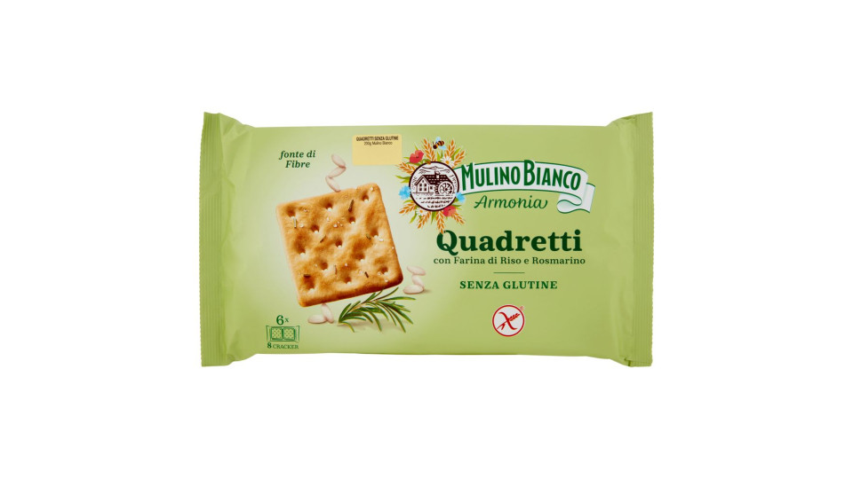 Mulino Bianco Armonia Cracker Senza Glutine Quadretti Al Riso E Rosmarino 200g