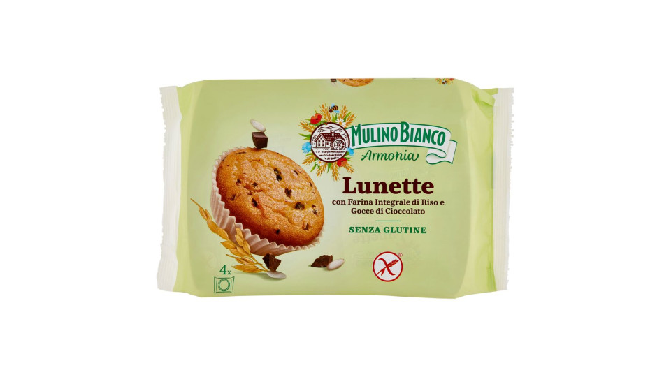 Mulino Bianco Armonia Lunette Tortine Senza Glutine Merende Farina Integrale Di Riso Cioccolato 140g