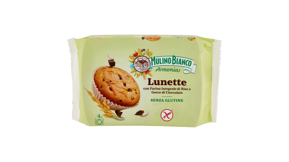 Mulino Bianco Armonia Lunette Tortine Senza Glutine Merende Farina Integrale Di Riso Cioccolato 140g