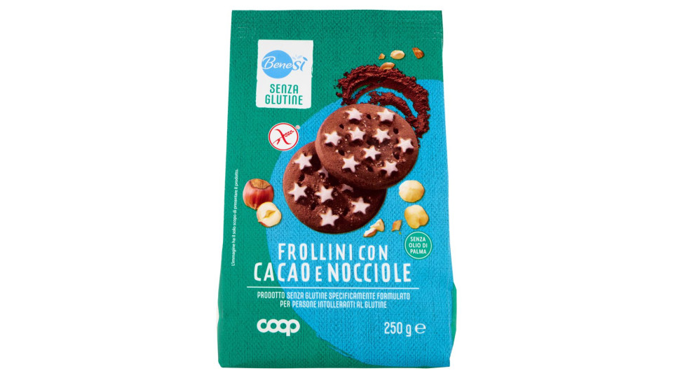 Frollini Con Cacao E Nocciole Senza Glutine 250 G