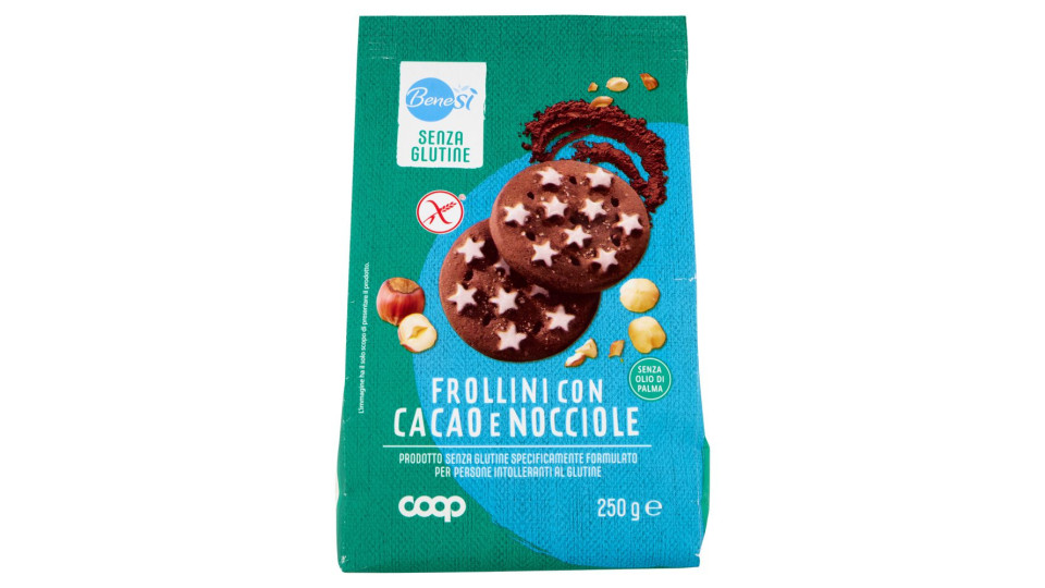 Frollini Con Cacao E Nocciole Senza Glutine 250 G
