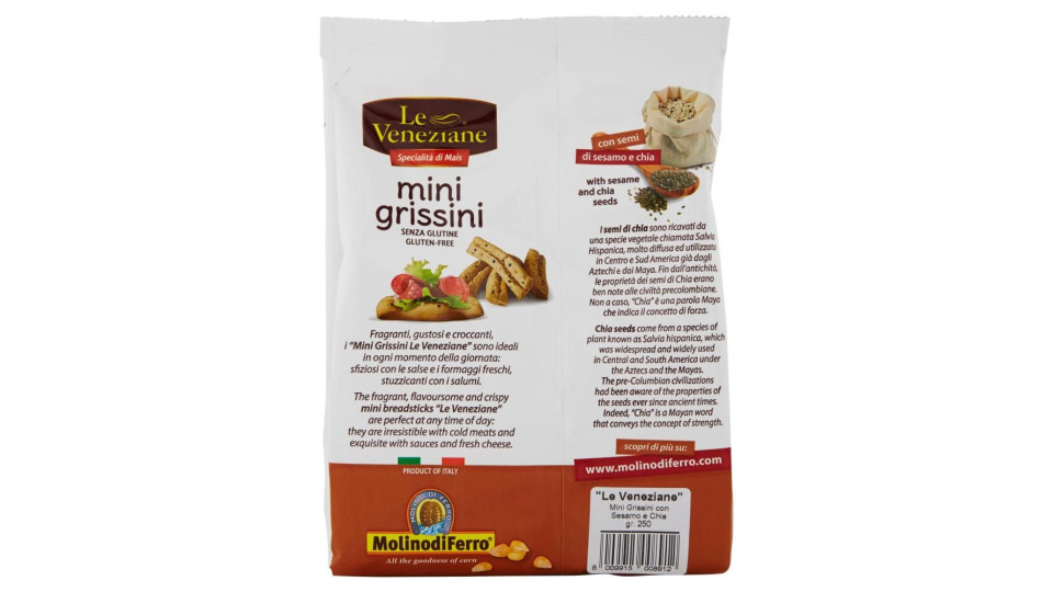 Le Veneziane Mini Grissini Con Sesamo E Chia 250 G