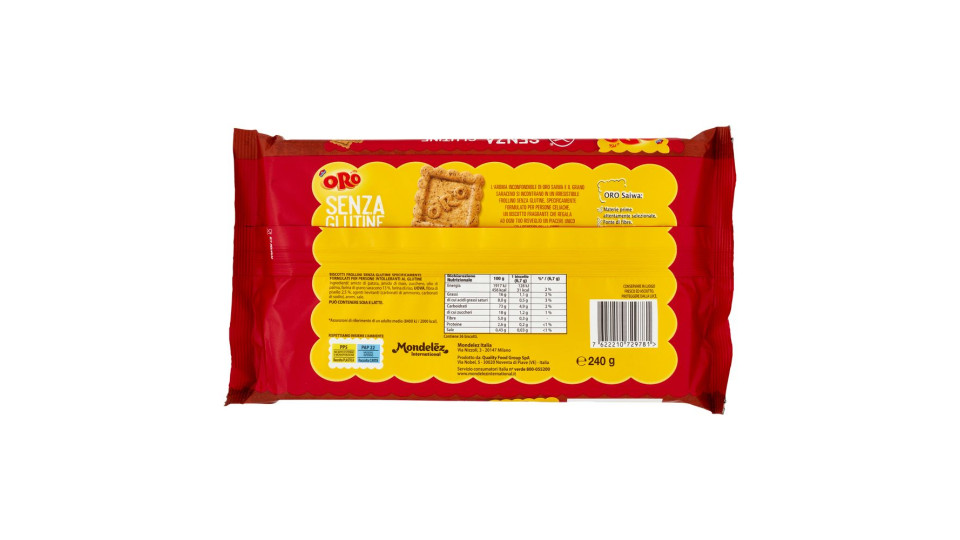 Oro Saiwa Biscotti Secchi Senza Glutine - 240 G