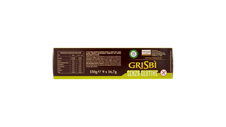 Grisbì Senza Glutine Limone 9 X 16,7 G