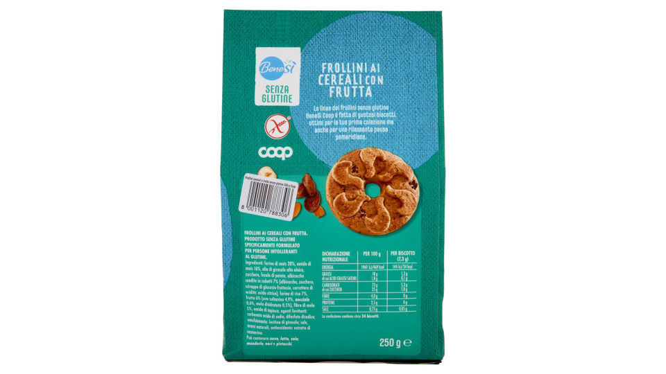 Frollini Ai Cereali Con Frutta Senza Glutine 250 G