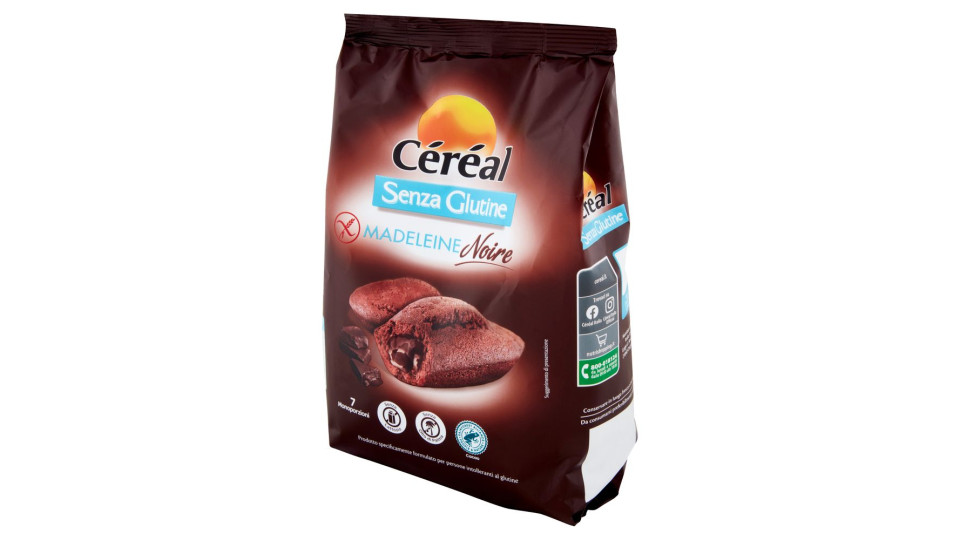 Céréal Senza Glutine Madeleine Noire, Merendine Senza Lattosio, Senza Olio Di Palma, Monodose - 200g