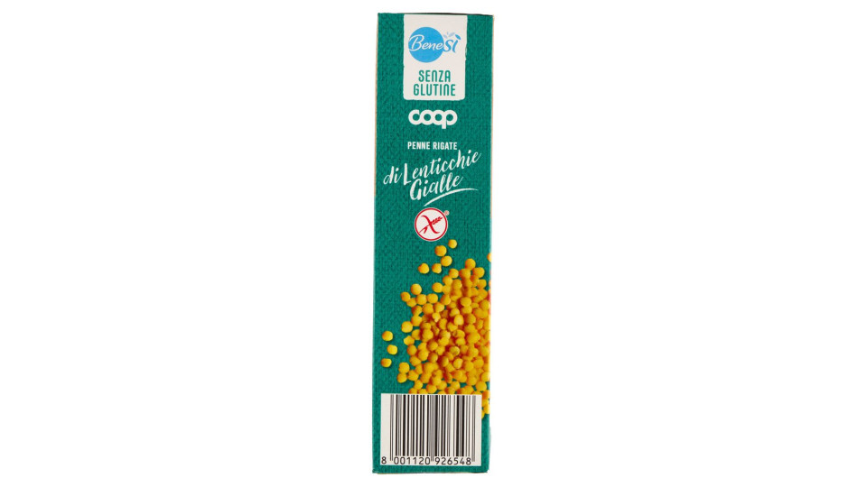 Penne Rigate Di Lenticchie Gialle Senza Glutine 250 G