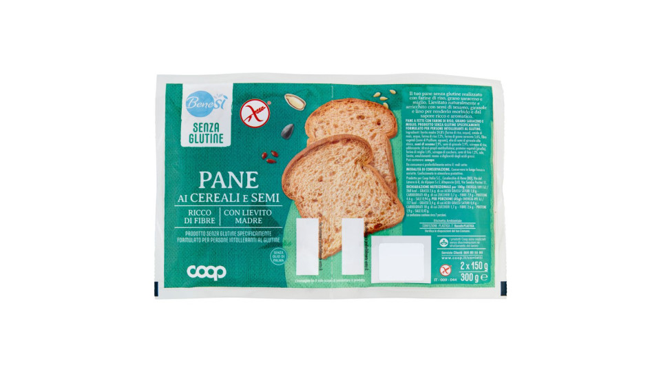 Pane Ai Cereali E Semi Senza Glutine 2 X 150 G