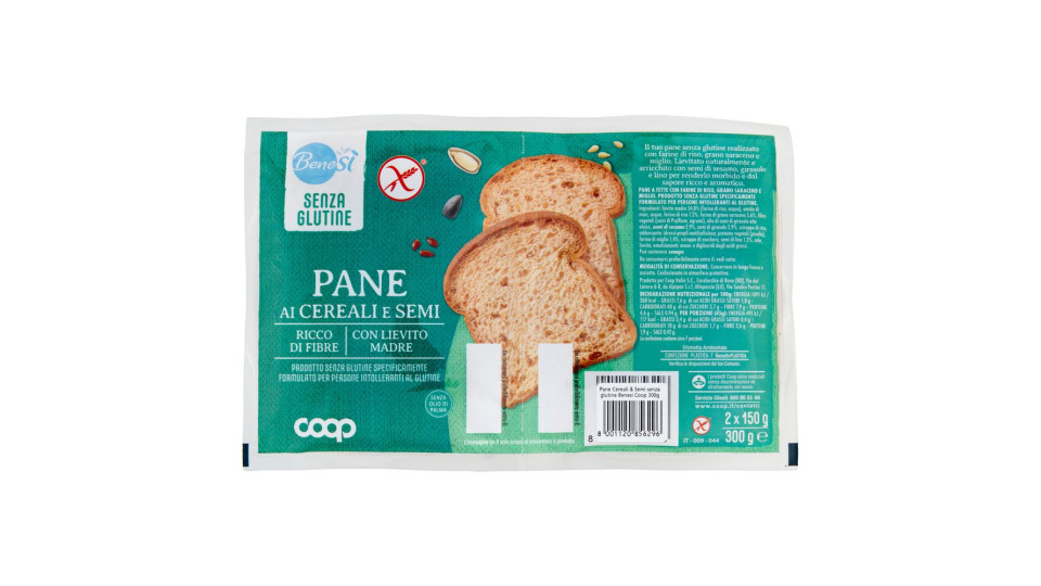Pane Ai Cereali E Semi Senza Glutine 2 X 150 G
