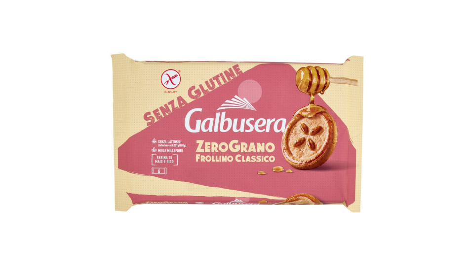 Galbusera Zerograno Frollino Classico Senza Glutine 220 G (6 Monoporzioni)