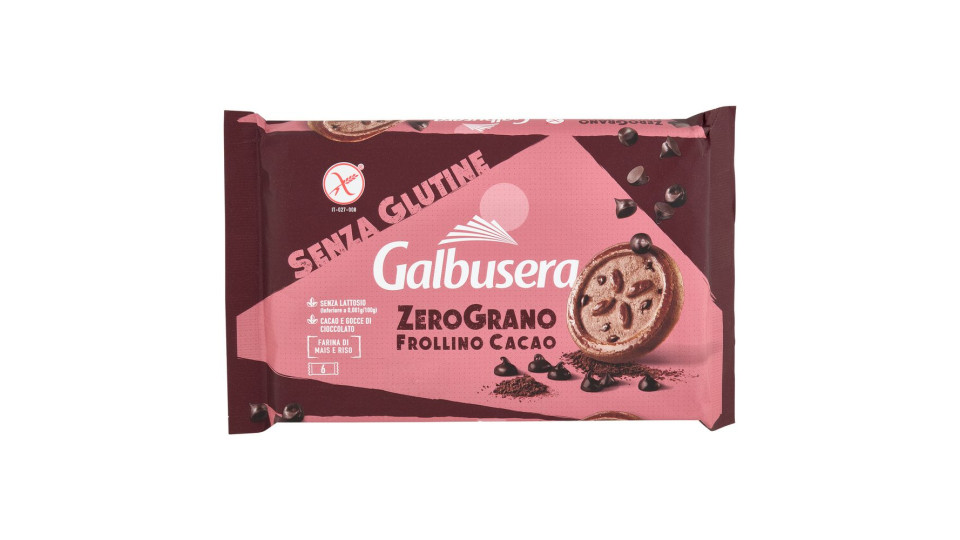 Galbusera Zerograno Frollino Cacao Senza Glutine 220 G (6 Monoporzioni)