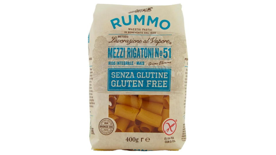 Rummo Senza Glutine Mezzi Rigatoni N° 51 400 G