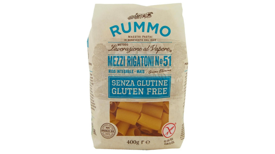 Rummo Senza Glutine Mezzi Rigatoni N° 51 400 G