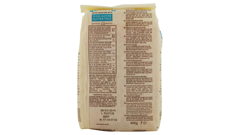 Rummo Senza Glutine Mezzi Rigatoni N° 51 400 G