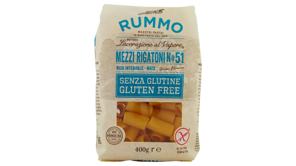 Rummo Senza Glutine Mezzi Rigatoni N° 51 400 G