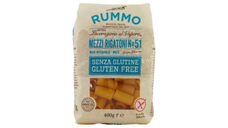 Rummo Senza Glutine Mezzi Rigatoni N° 51 400 G