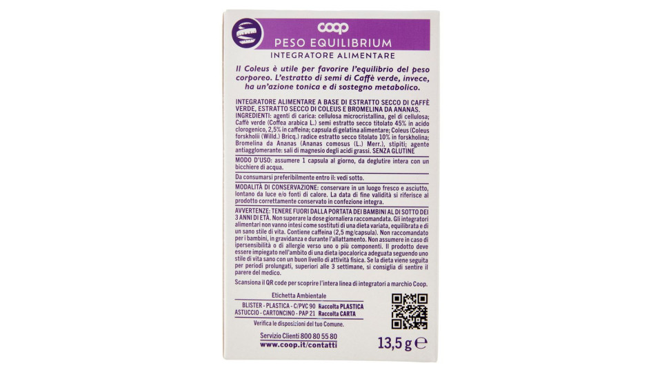 Integratore Alimentare Peso Equilibrium Capsule 30 X 450 Mg