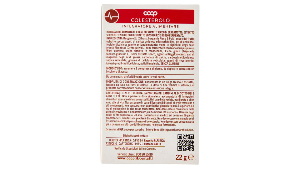 Integratore Alimentare Colesterolo Compresse 20 X 1,1 G