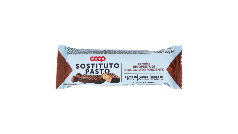 Barretta Ricoperta Di Cioccolato Fondente Sostituto Pasto 60 G
